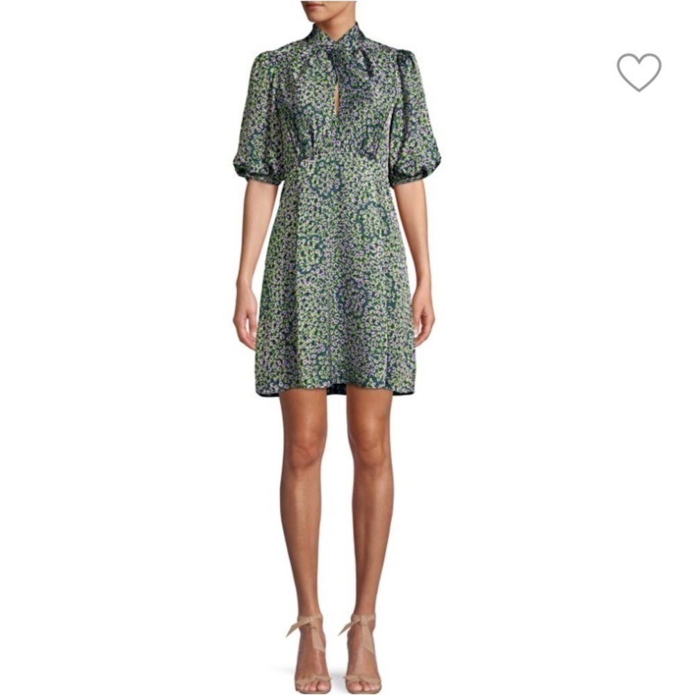 Kate Spade flair flora devore Floral Puff Sleeve Dress - Picture 1 of 9